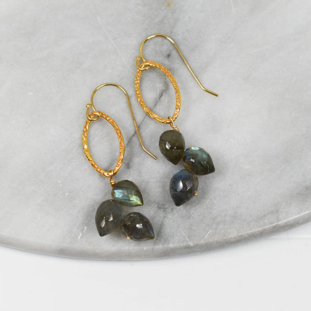 Labradorite and Gold Fill Earrings