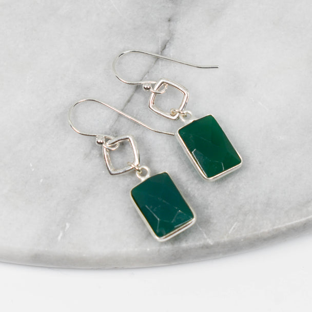 Aventurine and Silver Earrings