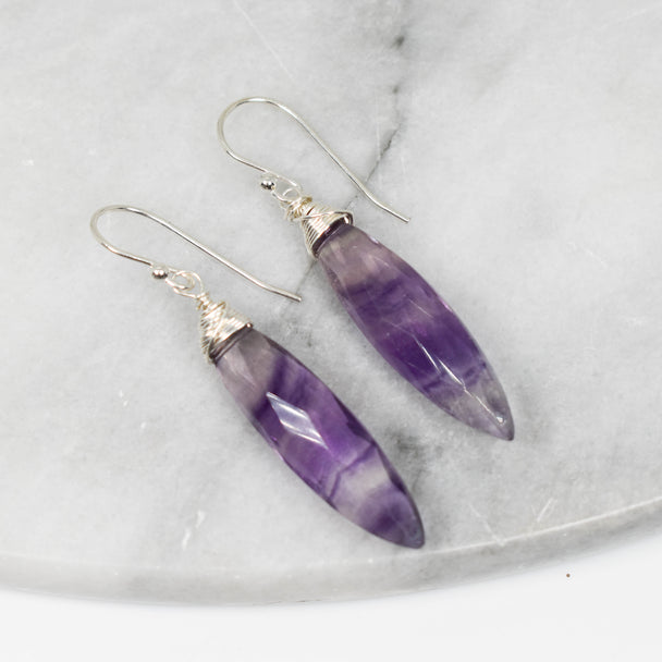 Top Wrapped Flourite Earrings