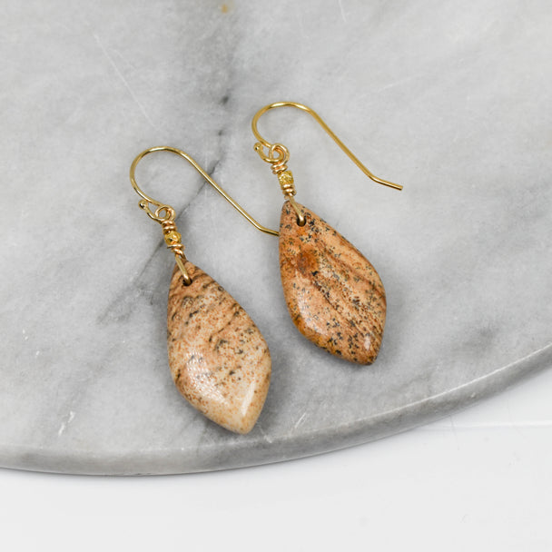 Pictured Jasper and Gold Fill Earrings