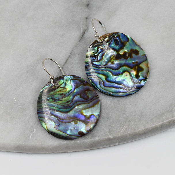 Paua and Silver Earrings