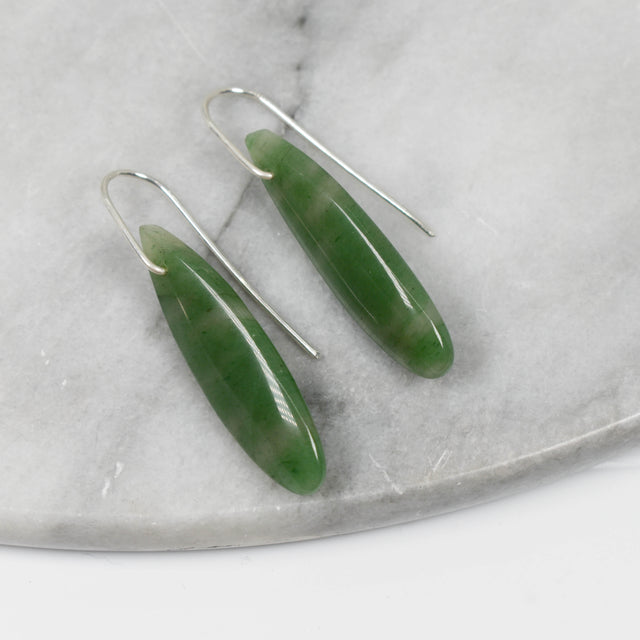 Aventurine and Silver Earrings