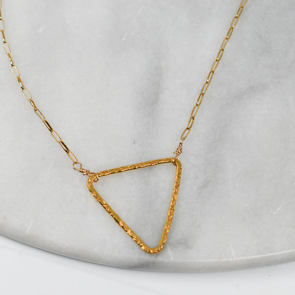 Gold Fill Triangle Necklace