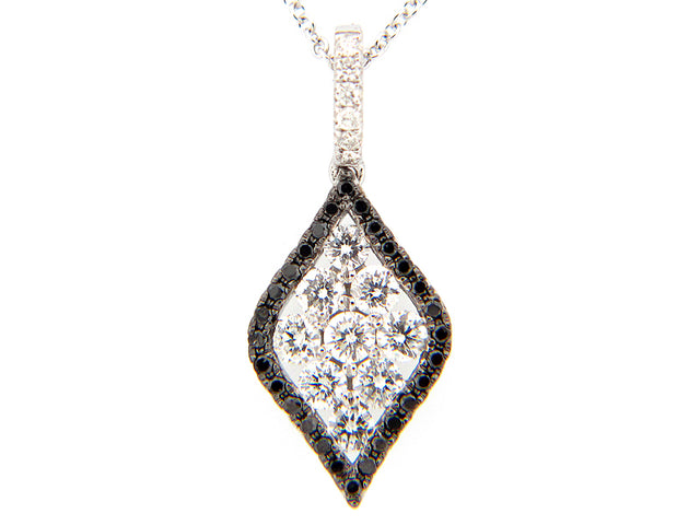 Black and White Diamond Pendant Necklace