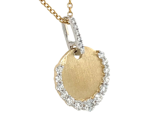 Diamond Disc Partial Halo Pendant