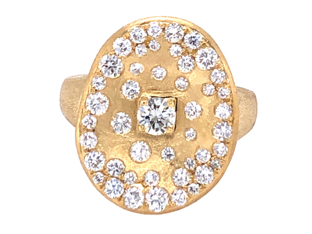 Diamond Rounds Flush Scattered Cluster Ring