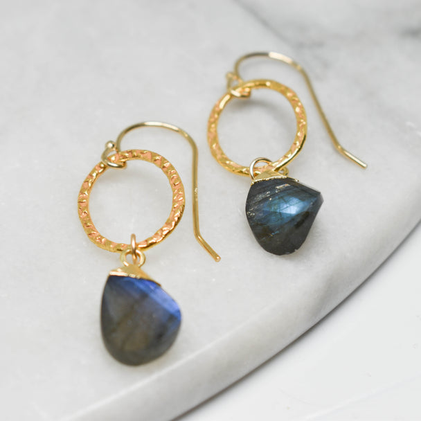 14K Gold Fill Labradorite Earrings