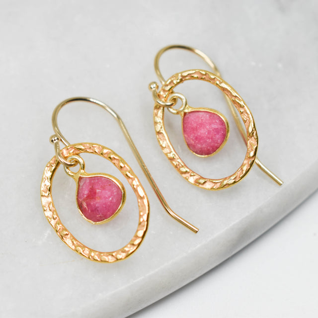 Gold and Ruby Earrings