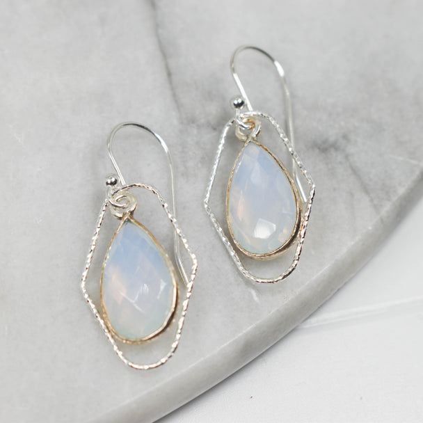 Silver and Opalite Earrings