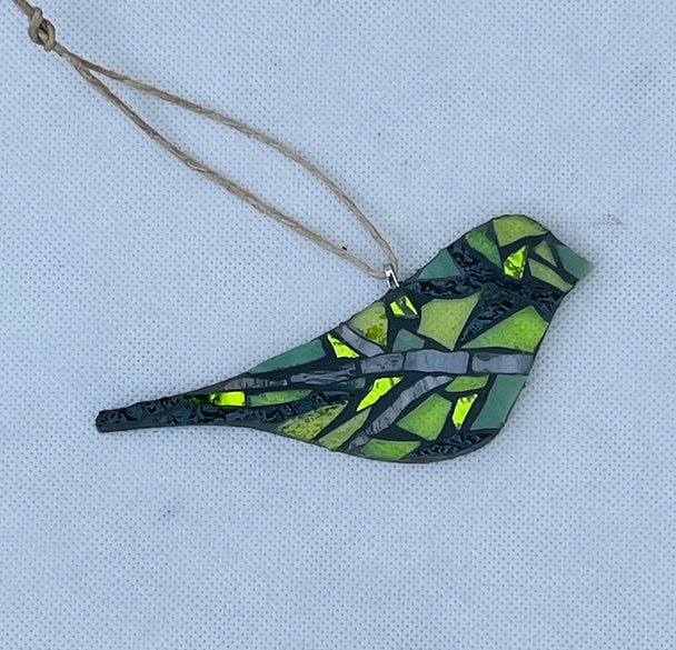 Bird on a Branch Mosaic Ornament