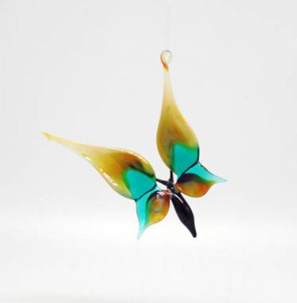Golden Butterfly Glass Sculpture
