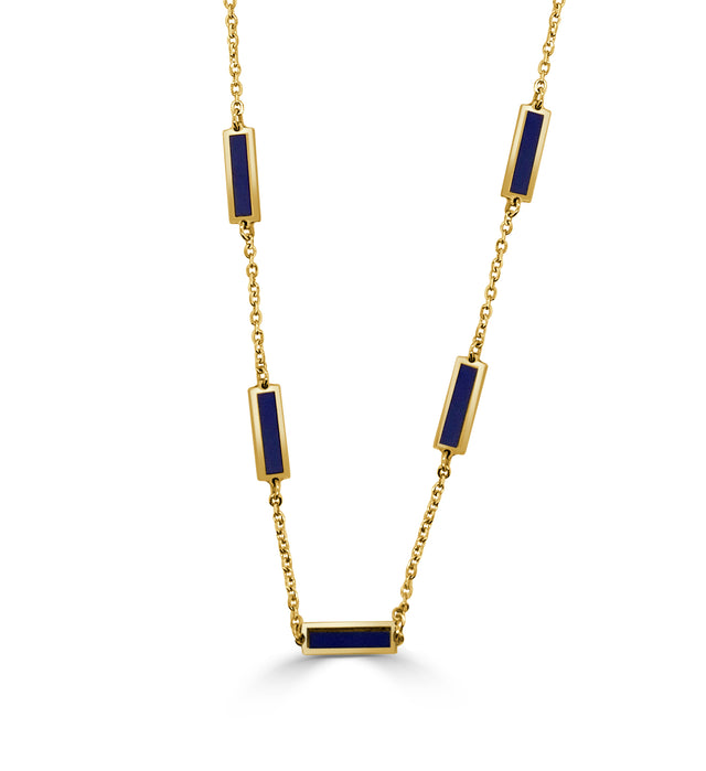 Lapis Station Necklace