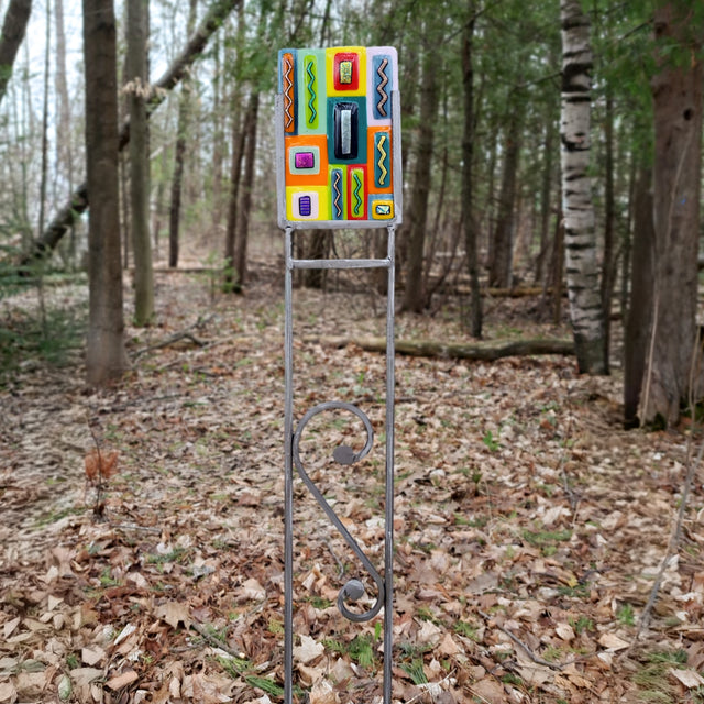 Multi-Colored Dichroic Square Garden Stake