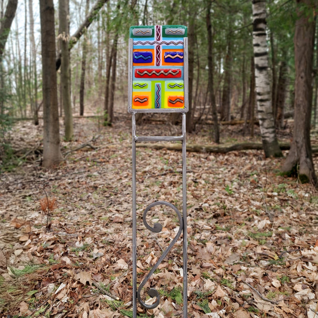 Multi-Colored Dichroic Square Garden Stake