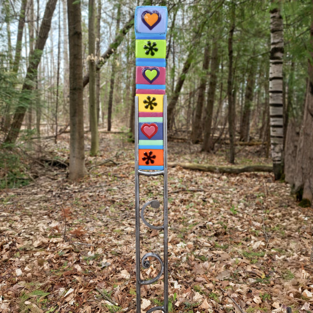 Tall Hearts Garden Stake
