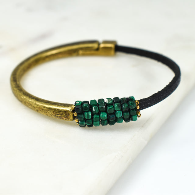 Malachite Cube Bracelet