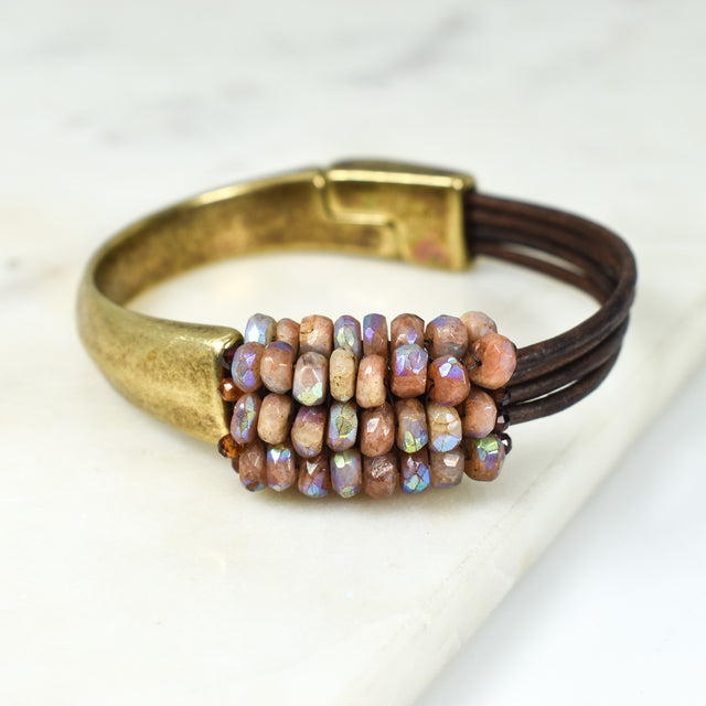 Sunstone and Garnet Bracelet