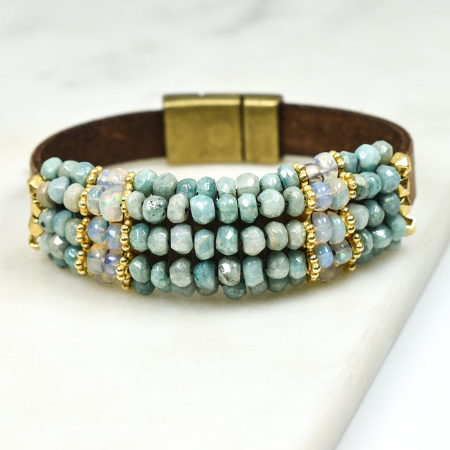Amazonite and Opal Bracelet