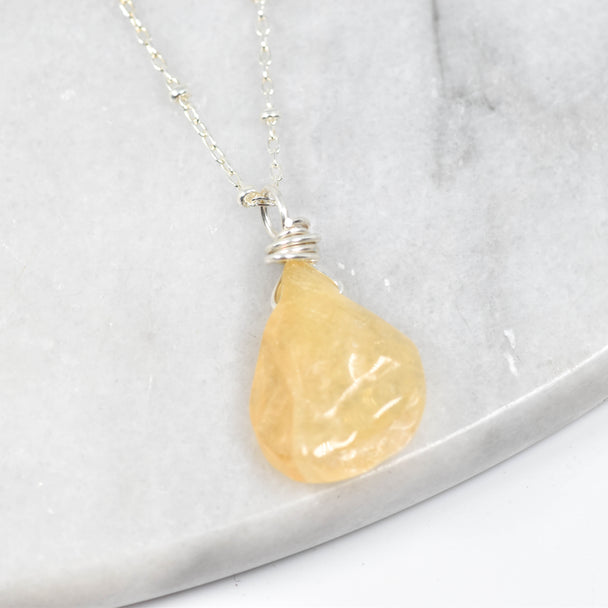 Rough Cut Citrine Necklace