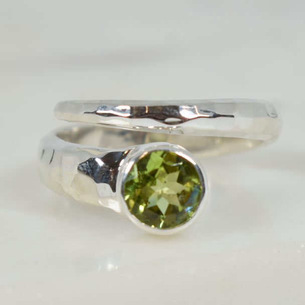 Peridot and Sterling Silver Wrap Adjustable Ring