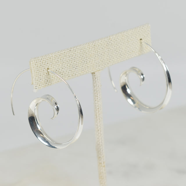 Spiral Sterling Silver Earrings