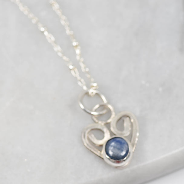 Forged Heart and Kyanite Necklace