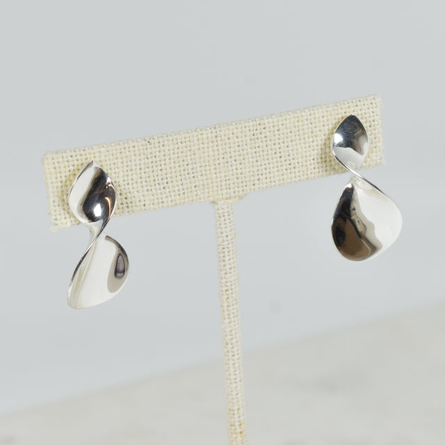 Pear Twist Sterling Silver Earrings
