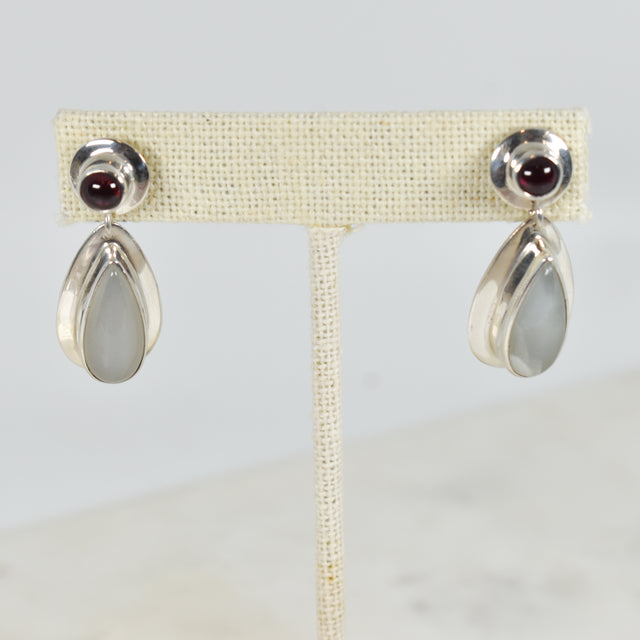 Moonstone Post Earrings