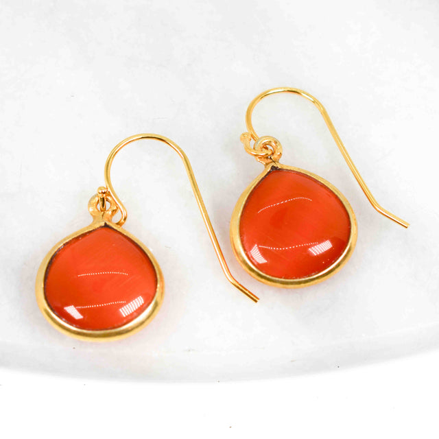 Carnelian and Gold Fill Earrings
