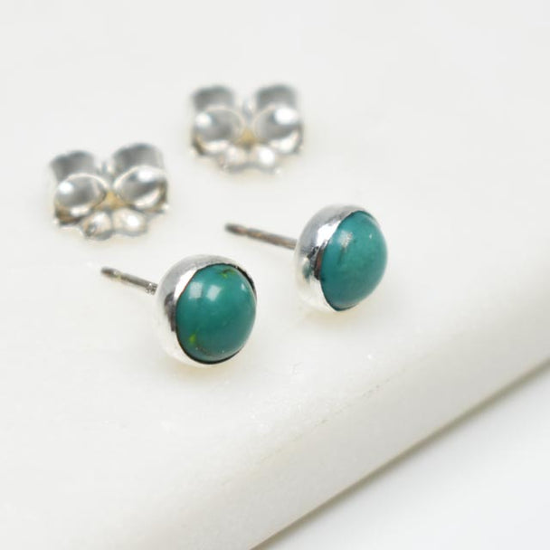 Small Chalcedony Silver Studs