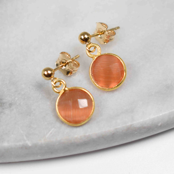 Carnelian and 14K Gold Fill Post Earrings