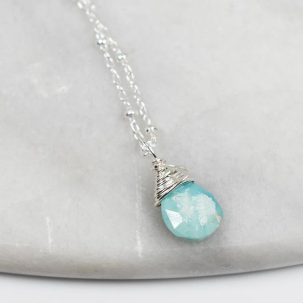 Top Wrapped Sleeping Beauty Turquoise Necklace