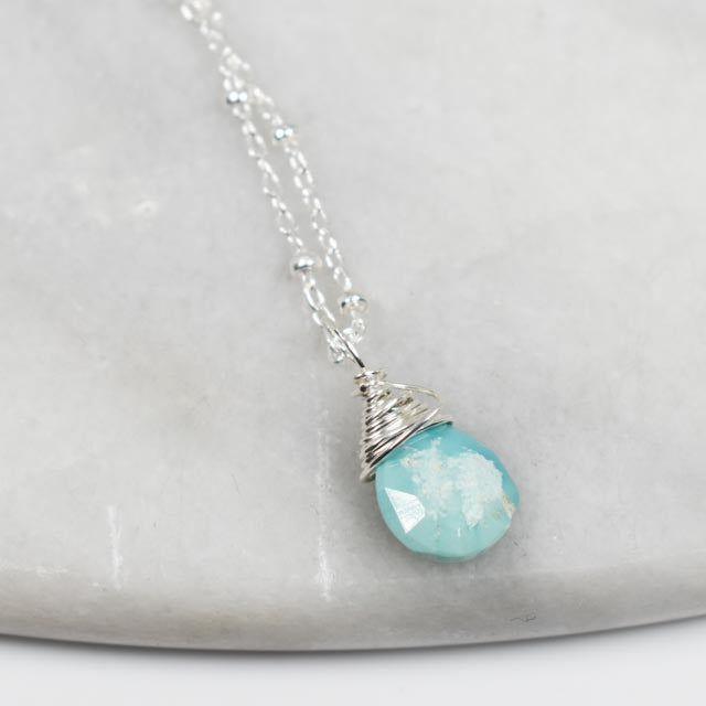 Top Wrapped Sleeping Beauty Turquoise Necklace