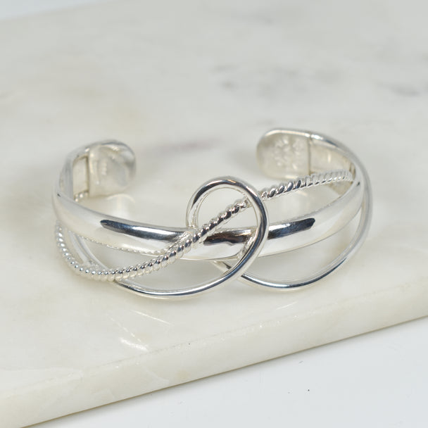 Silver Twist Loop Bracelet