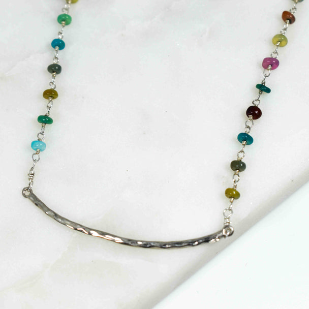 Sterling Silver and Opal Necklace