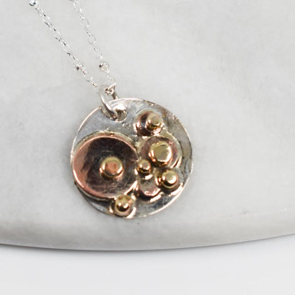 Gold Fill and Sterling Silver Circle Fun Necklace