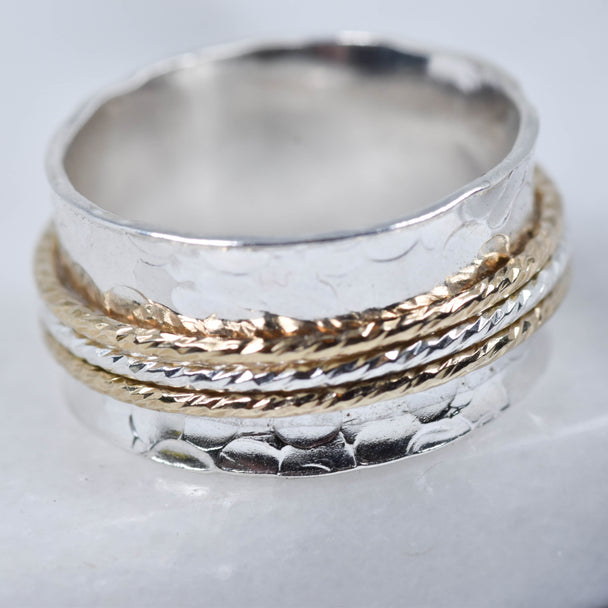 Gold and Silver Spinner Ring