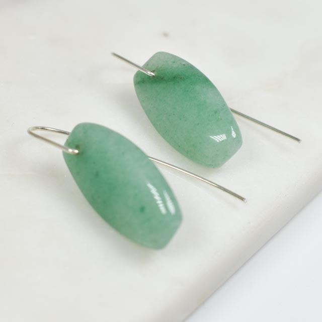 Silver Threader Jade Earrings