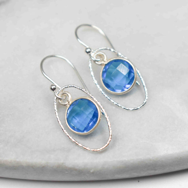 Blue Topaz and Sterling Silver Earrings