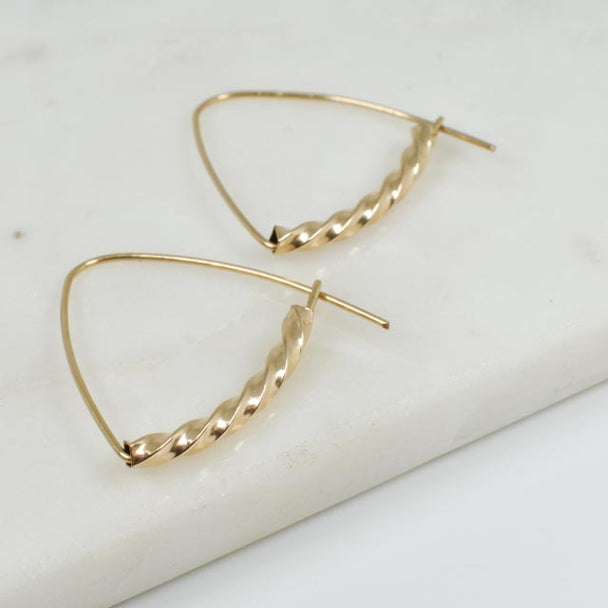 Gold Fill Twist Side Sway Earrings