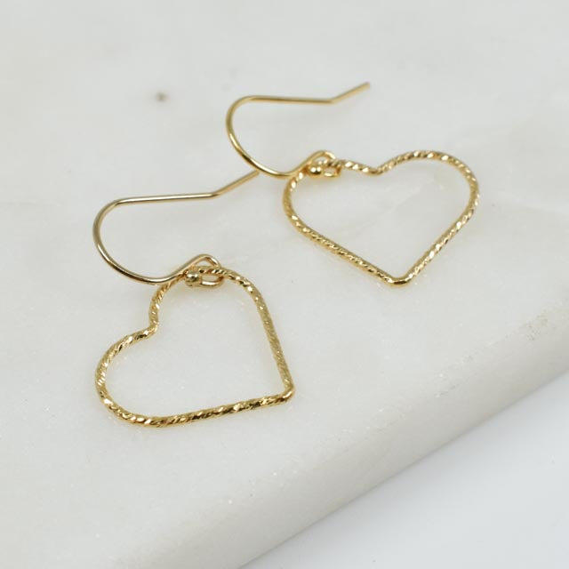 Sparkle Hearts Gold Fill Earrings