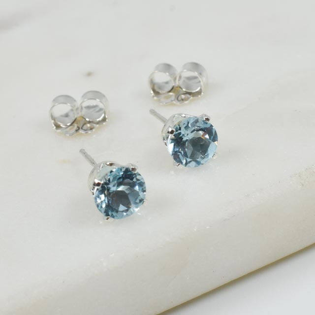 Sterling Silver Topaz Earrings
