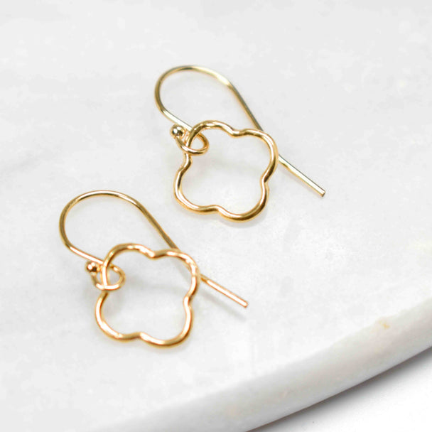 Tiny Clover Drop Earrings