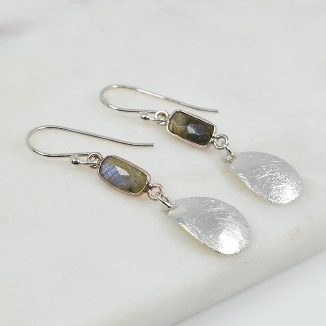 Labradorite & Sterling Silver Drop Earrings