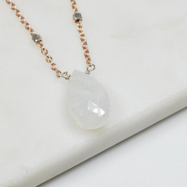 Moonstone & Rose Gold Fill Necklace