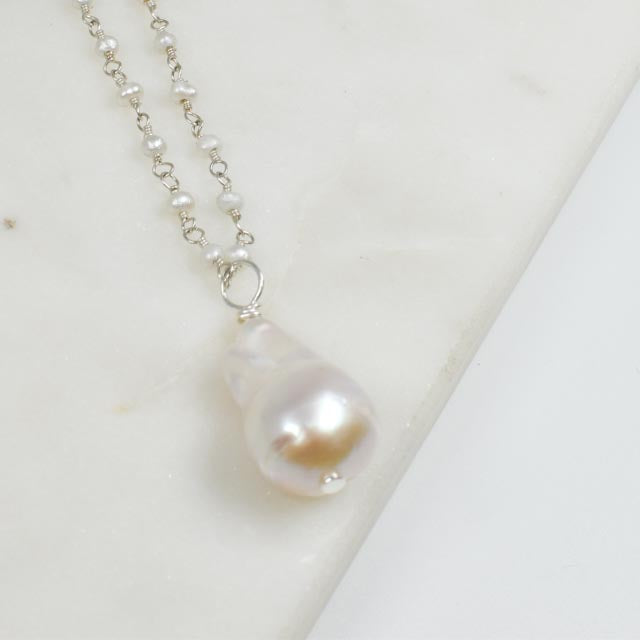 Baroque Pearl & Beaded Seed Pearl Necklace