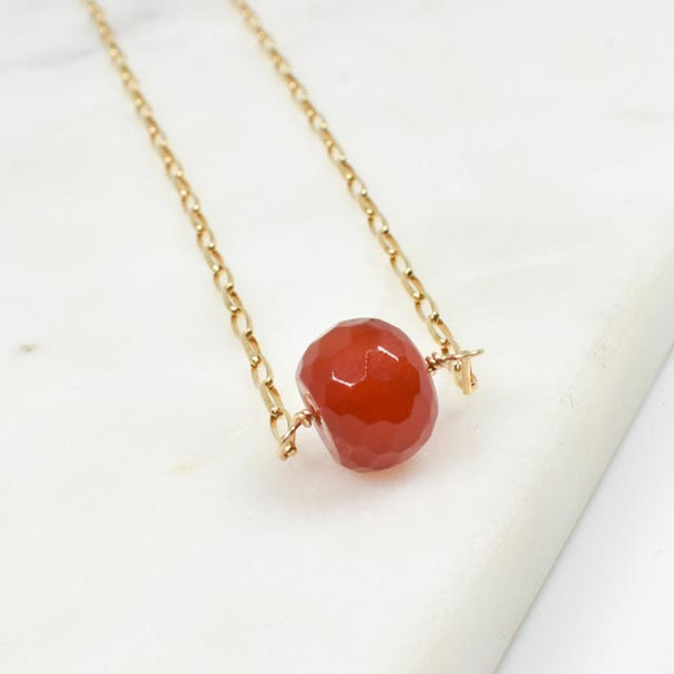 Gold Fill & Carnelian Necklace