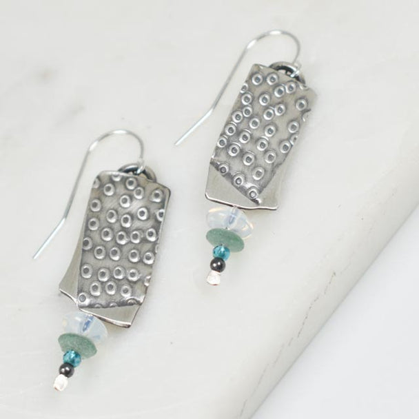 Moonstone and Ancient Roman Glass Earrings