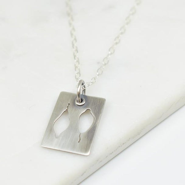 Sterling Silver Rectangle Necklace