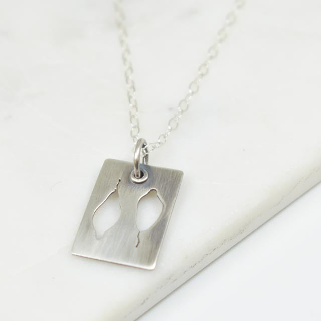 Sterling Silver Rectangle Necklace